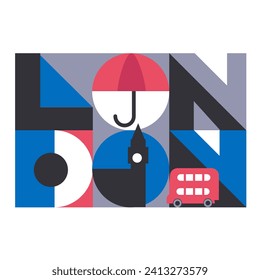 London logo for prints on clothing, t-shirts, banner, flyer, cards, souvenir, poster