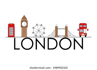 London logotype. England's landmarks. Travel concept.