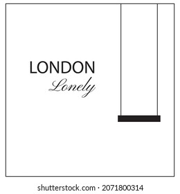 London lonely black and white vector eps 10