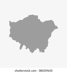 London  Map in gray on a white background