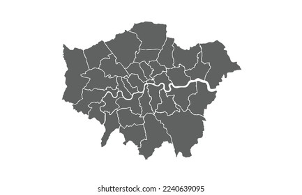 London map isolated on white background.for annual infographics report website layout