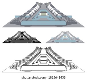 London Millennium Bridge colored, UK