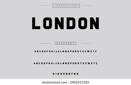 London Modern Bold Font. Sans Serif Font. Regular Italic Uppercase Lowercase Typography urban style alphabet fonts for fashion, sport, technology, digital, movie, logo design, vector illustration