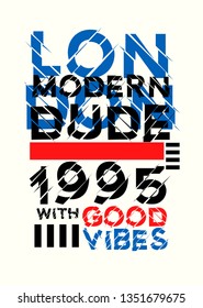 london modern dude,t-shirt design vector