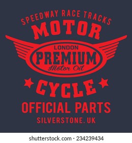 London motorcycle typography, t-shirt graphics, vectors