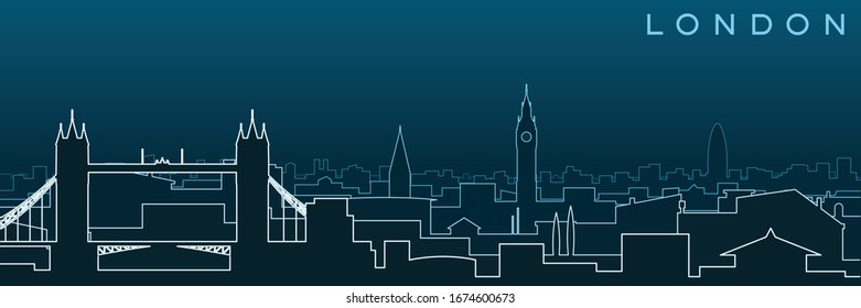 London Multiple Lines Skyline and Landmarks