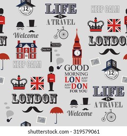 London newspaper seamless background