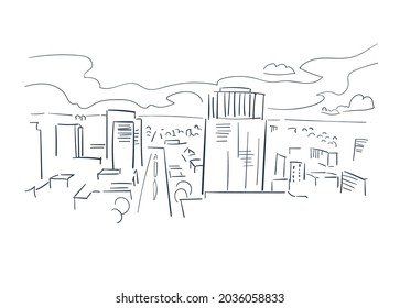 London Ontario Canada vector sketch city illustration line art