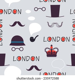 London pattern with hats and mustaches