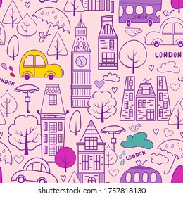 London pattern seamless design. Decoration textile and paper series
