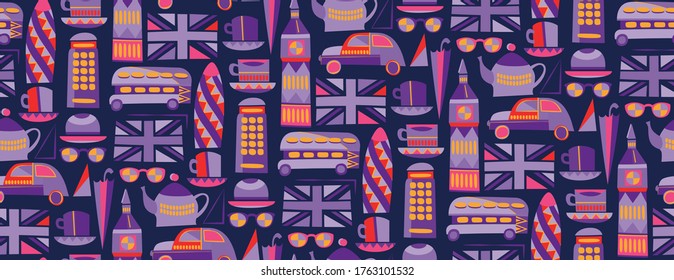 London pattern seamless design. Decoration textile and paper series