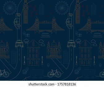 London pattern seamless geometric design . Travel tourism decoration series.