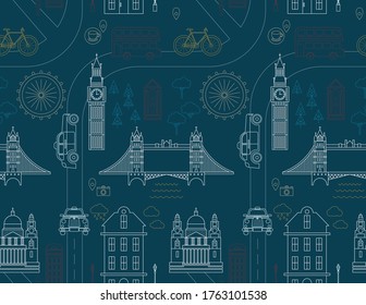 London pattern seamless geometric design . Travel tourism decoration series.