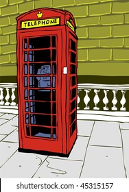 London phone booth.