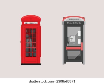 London phone booth isolated on white photo-realistic vector illustration