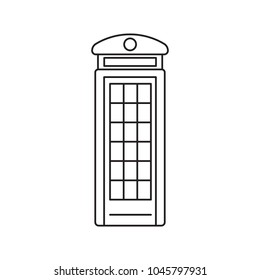 London phone box icon. Outline London phone box vector icon for web design isolated on white background