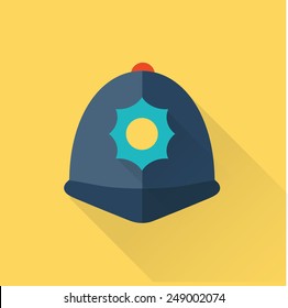 london police hat flat icon