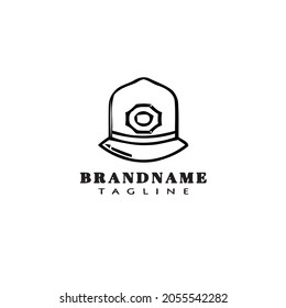 london police helmet cartoon logo icon design black modern vector illustration