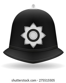 London police helmet vector illustration isolated on white background