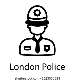 London police icon designed in line style 