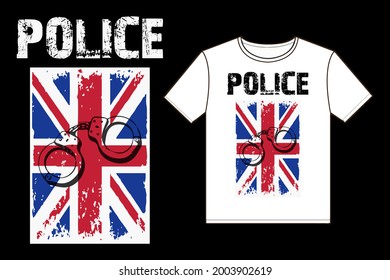 Plantilla de diseño de camisetas de la policía de Londres.