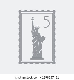 London postage stamp - Flat and isolated vector illustration icon with minimal and modern design