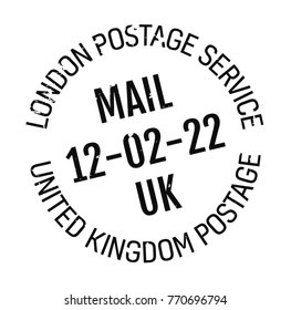 London postage stamp. Realistic looking stamp with city name.