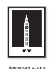 London poster with black frame