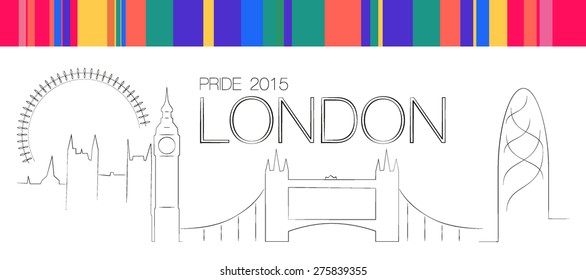 London pride 2015 silhouette vector.