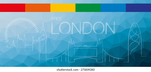 London pride silhouette vector.