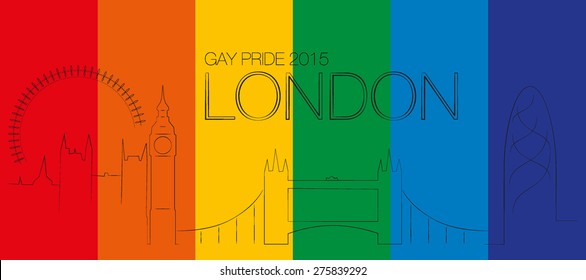 London pride silhouette vector.