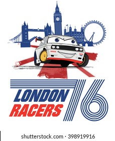 London Racers. Vector Car. Cartoon Car. Illustration Car. City Car