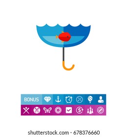 London Rain Concept with Umbrella Icon