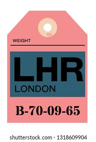 london realistically looking airport luggage tag