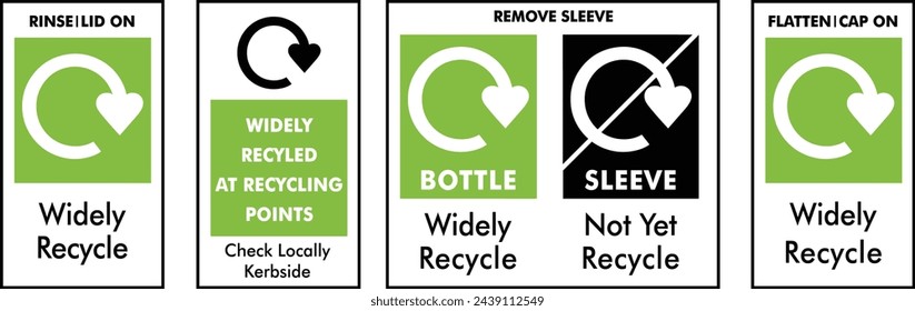 London Recycles or Widely Recycled Symbol. Plastic Recycling Symbols	