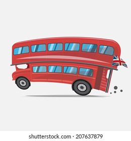 London red bus. Double decker bus - vector illustration