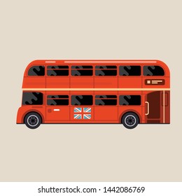 London Red Bus - Double-decker Bus Side View, Symbol Of London