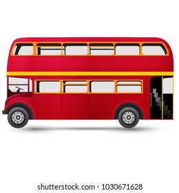 london red bus vector illustration isolated on white background