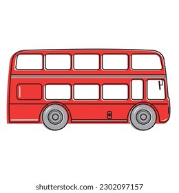 london red bus vector illustration isolated on white background
