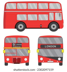 london red bus vector illustration isolated on white background