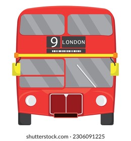 london red bus vector illustration isolated on white background