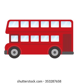 London red bus vector illustration isolated on white background