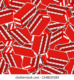 London Red double decker bus pattern seamless. UK Landmark bus background. Vector texture