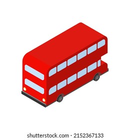 London Red double decker icon isolated. UK Landmark sign. Vector illustration