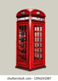 London red phone booth isolated on white background .Vector illustration