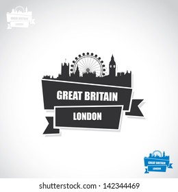 London ribbon banner - vector illustration