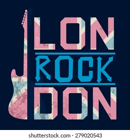 london rock music typographic for t-shirt,tee design,vector