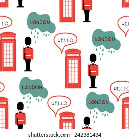 London seamless pattern with soldiers