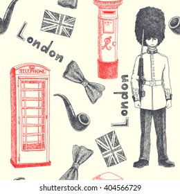 London. seamless pattern with symbols of London