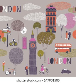 London Seamless Print Design svg